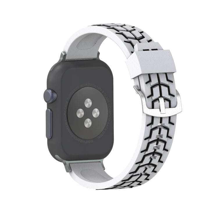 For Apple Watch Series 3 & 2 & 1 38mm Fashion Fishbone Pattern Silicone Watch Band(White)