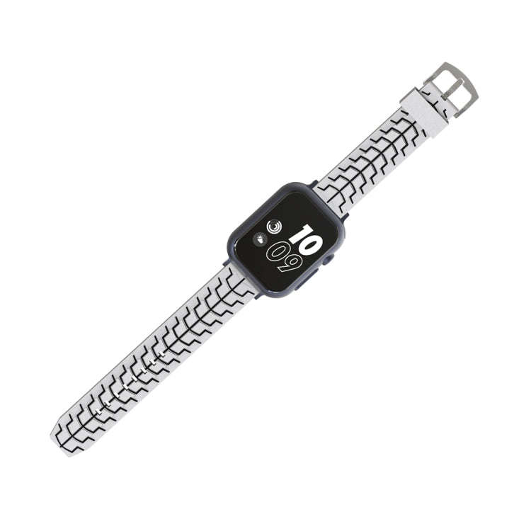 For Apple Watch Series 3 & 2 & 1 38mm Fashion Fishbone Pattern Silicone Watch Band(White)