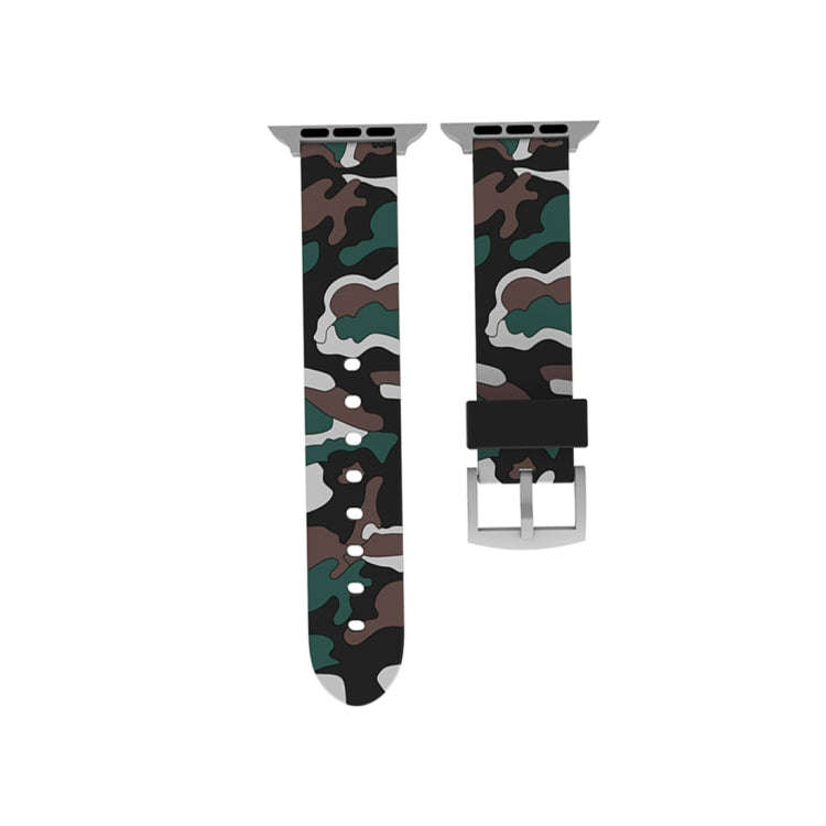 For Apple Watch Series 3 & 2 & 1 38mm Fashion Camouflage Pattern Silicone Watch Band(White)