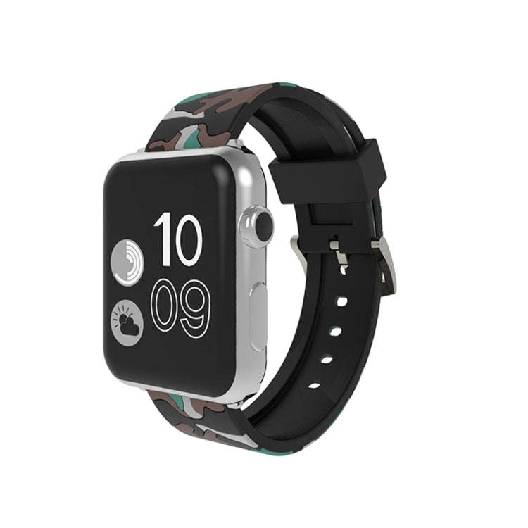 For Apple Watch Series 3 & 2 & 1 38mm Fashion Camouflage Pattern Silicone Watch Band(White)