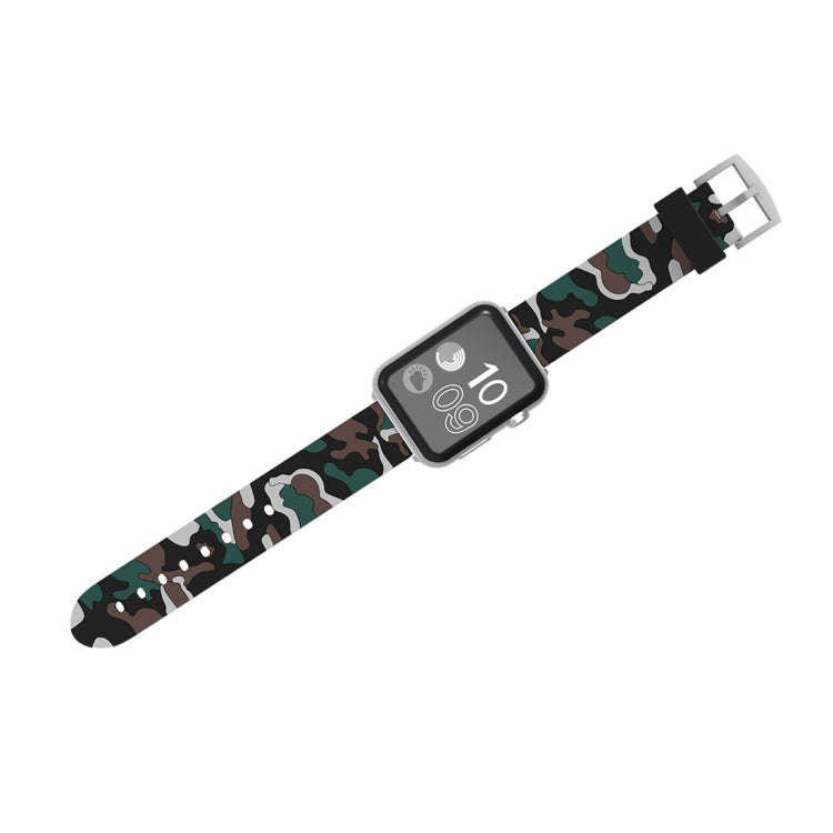For Apple Watch Series 3 & 2 & 1 38mm Fashion Camouflage Pattern Silicone Watch Band(White)