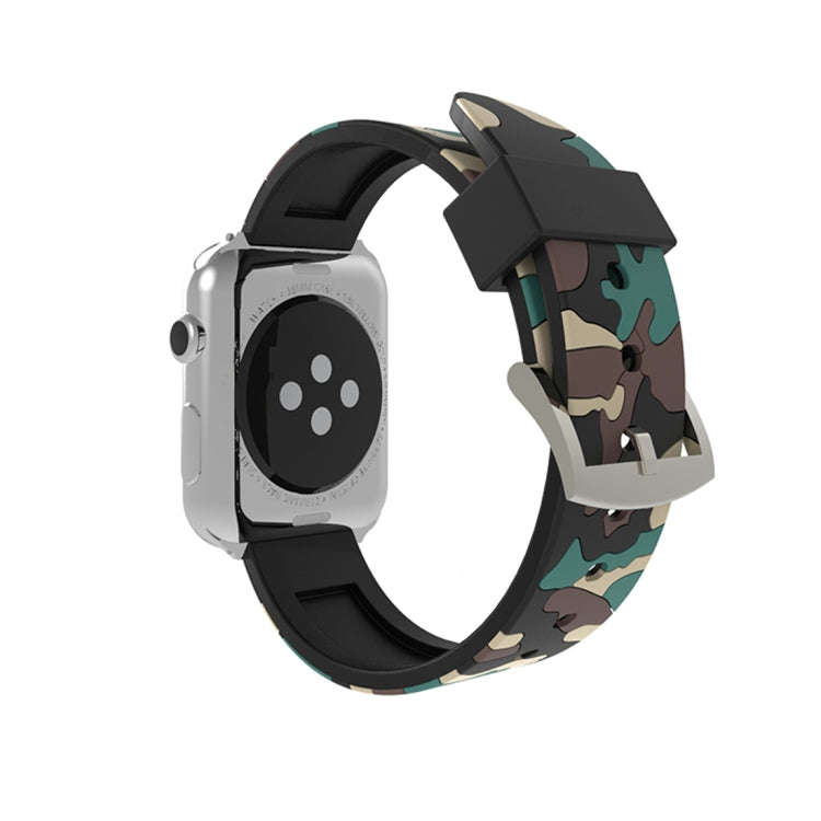 For Apple Watch Series 3 & 2 & 1 38mm Fashion Camouflage Pattern Silicone Watch Band(Apricot)