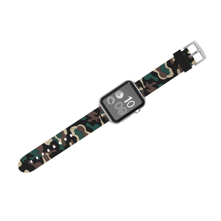 For Apple Watch Series 3 & 2 & 1 38mm Fashion Camouflage Pattern Silicone Watch Band(Apricot)