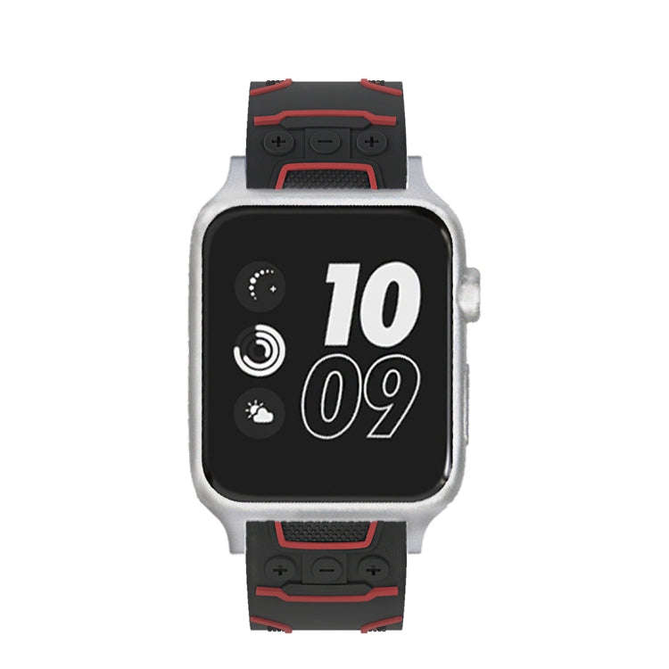 For Apple Watch Series 3 & 2 & 1 38mm Fashion Electrocardiogram Pattern Silicone Watch Band (Blac...