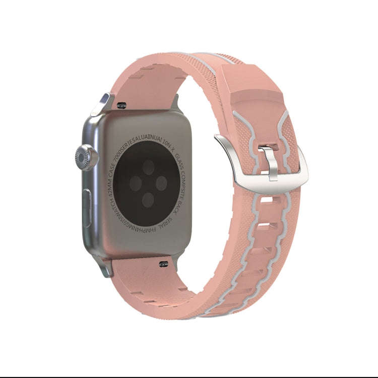 For Apple Watch Series 3 & 2 & 1 38mm Fashion Electrocardiogram Pattern Silicone Watch Band(Pink)