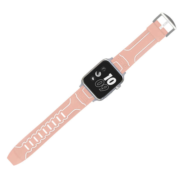 For Apple Watch Series 3 & 2 & 1 38mm Fashion Electrocardiogram Pattern Silicone Watch Band(Pink)