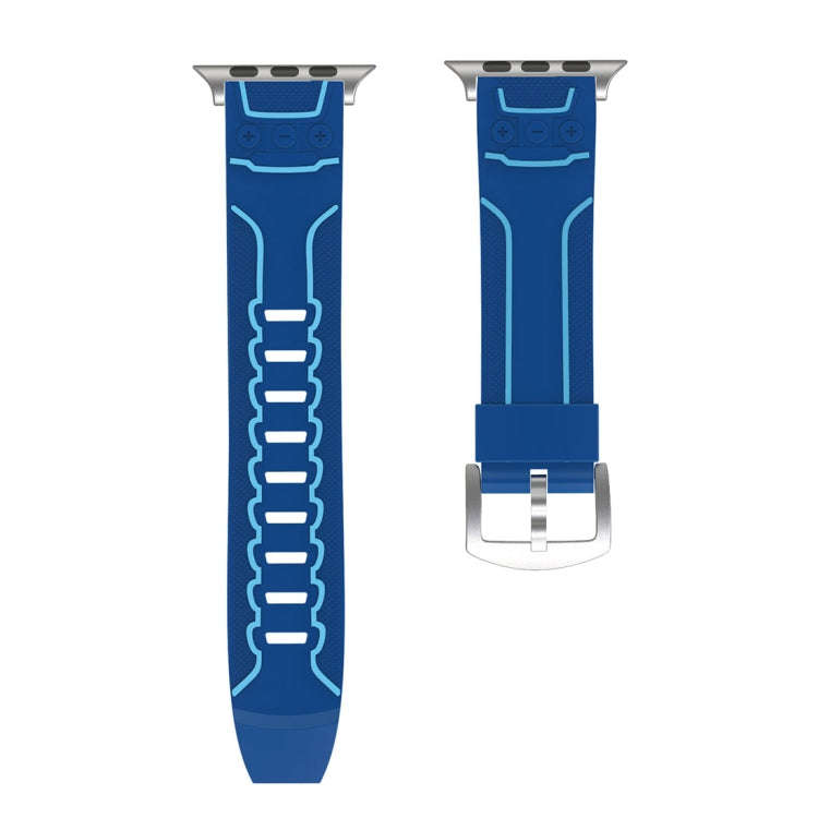 For Apple Watch Series 3 & 2 & 1 38mm Fashion Electrocardiogram Pattern Silicone Watch Band(Blue)