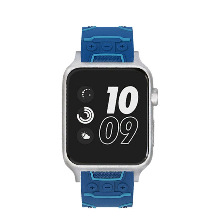 For Apple Watch Series 3 & 2 & 1 38mm Fashion Electrocardiogram Pattern Silicone Watch Band(Blue)
