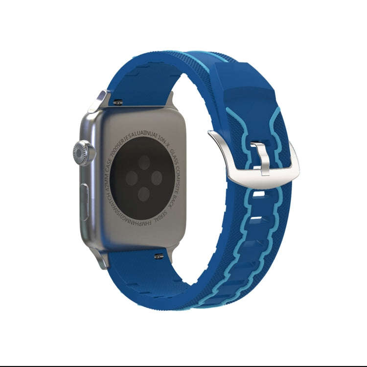 For Apple Watch Series 3 & 2 & 1 38mm Fashion Electrocardiogram Pattern Silicone Watch Band(Blue)