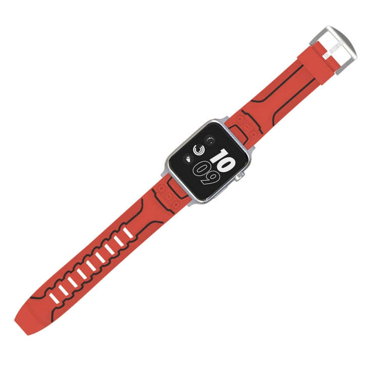 For Apple Watch Series 3 & 2 & 1 38mm Fashion Electrocardiogram Pattern Silicone Watch Band(Red)