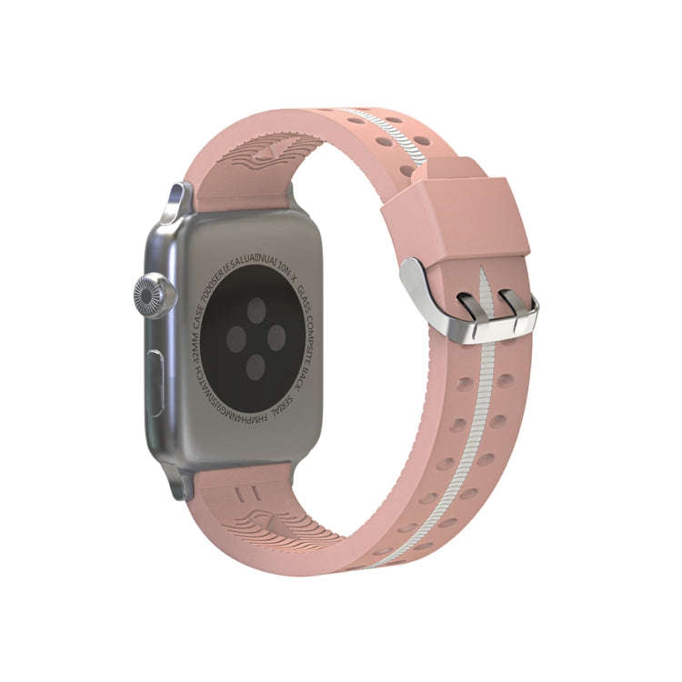 For Apple Watch Series 3 & 2 & 1 42mm Fashion Smiling Face Pattern Silicone Watch Band(Pink)