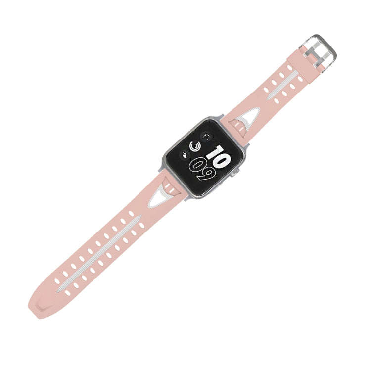 For Apple Watch Series 3 & 2 & 1 42mm Fashion Smiling Face Pattern Silicone Watch Band(Pink)