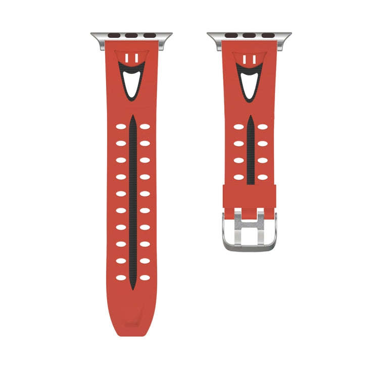 For Apple Watch Series 3 & 2 & 1 42mm Fashion Smiling Face Pattern Silicone Watch Band(Red)