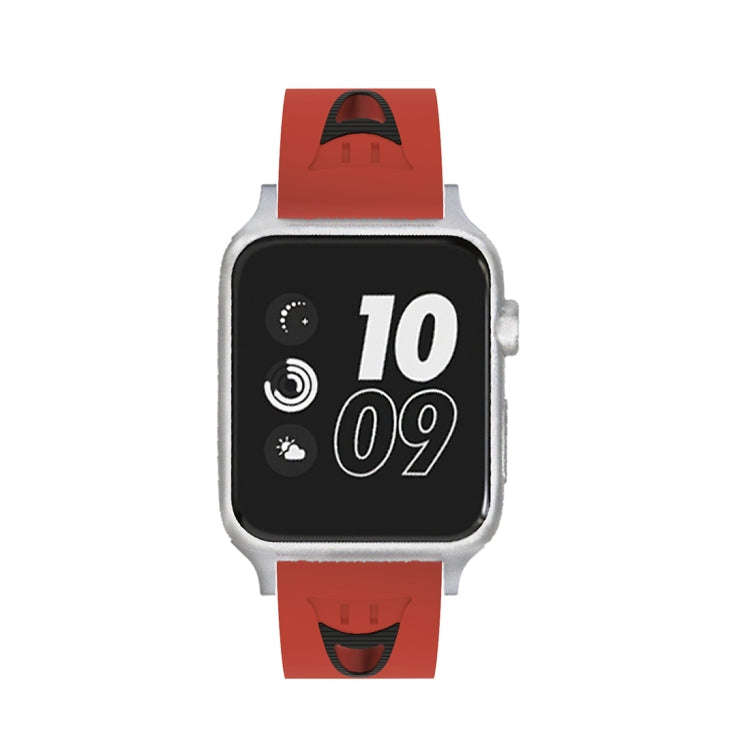 For Apple Watch Series 3 & 2 & 1 42mm Fashion Smiling Face Pattern Silicone Watch Band(Red)