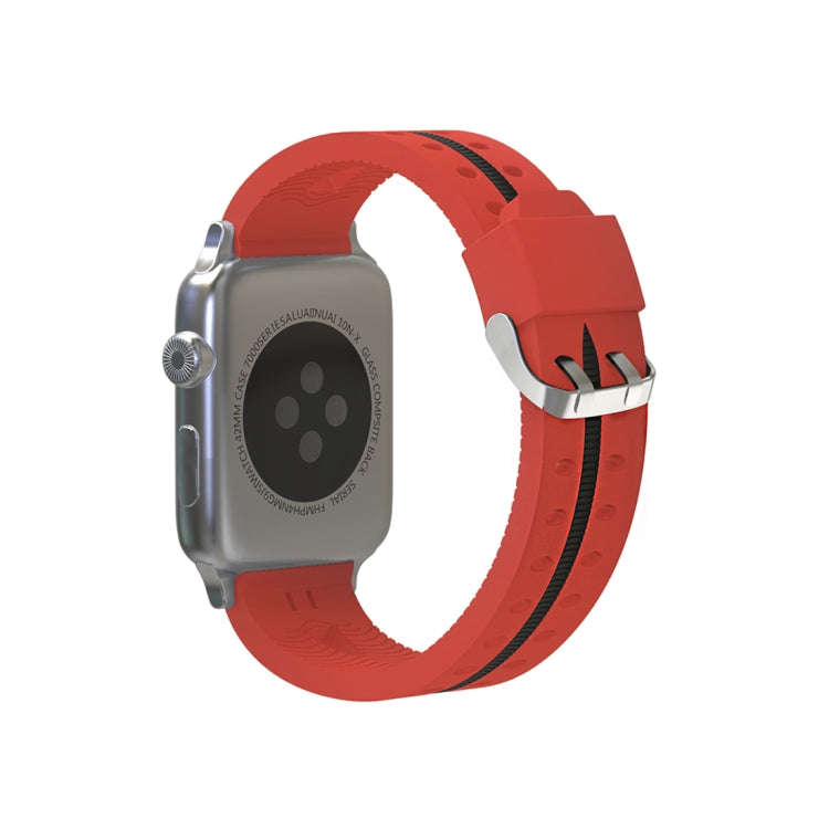 For Apple Watch Series 3 & 2 & 1 42mm Fashion Smiling Face Pattern Silicone Watch Band(Red)