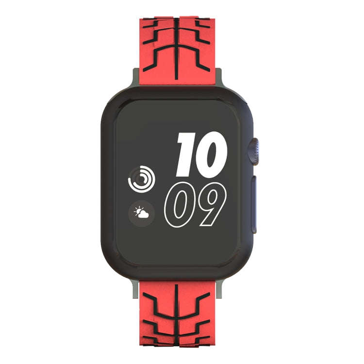 For Apple Watch Series 3 & 2 & 1 42mm Fashion Fishbone Pattern Silicone Watch Band(Red)