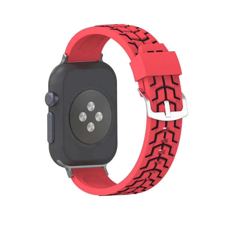 For Apple Watch Series 3 & 2 & 1 42mm Fashion Fishbone Pattern Silicone Watch Band(Red)
