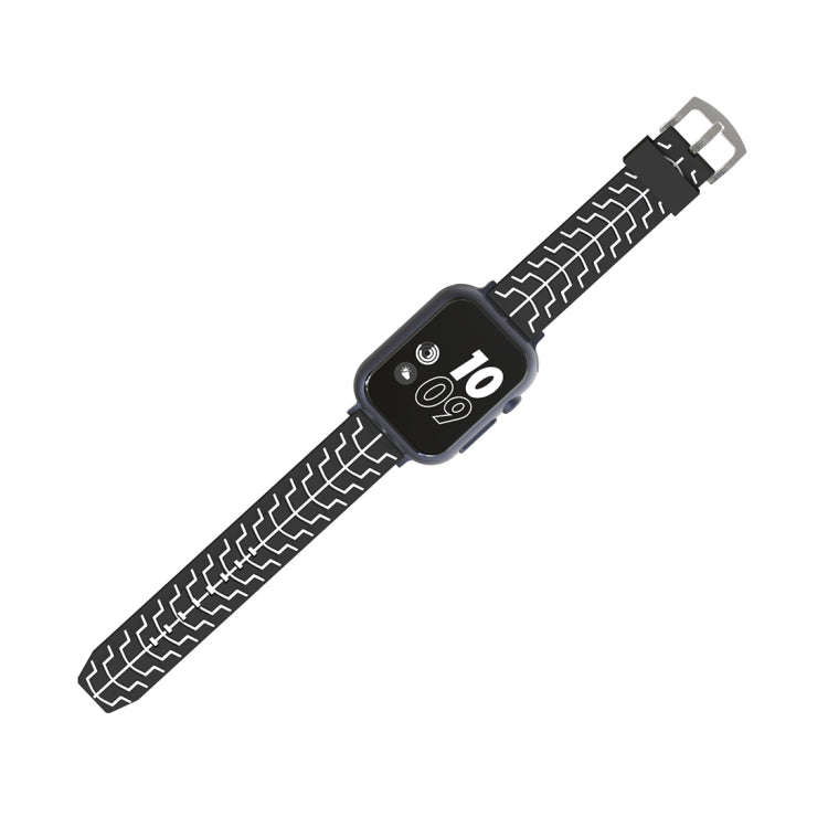 For Apple Watch Series 3 & 2 & 1 42mm Fashion Fishbone Pattern Silicone Watch Band (Black+White)