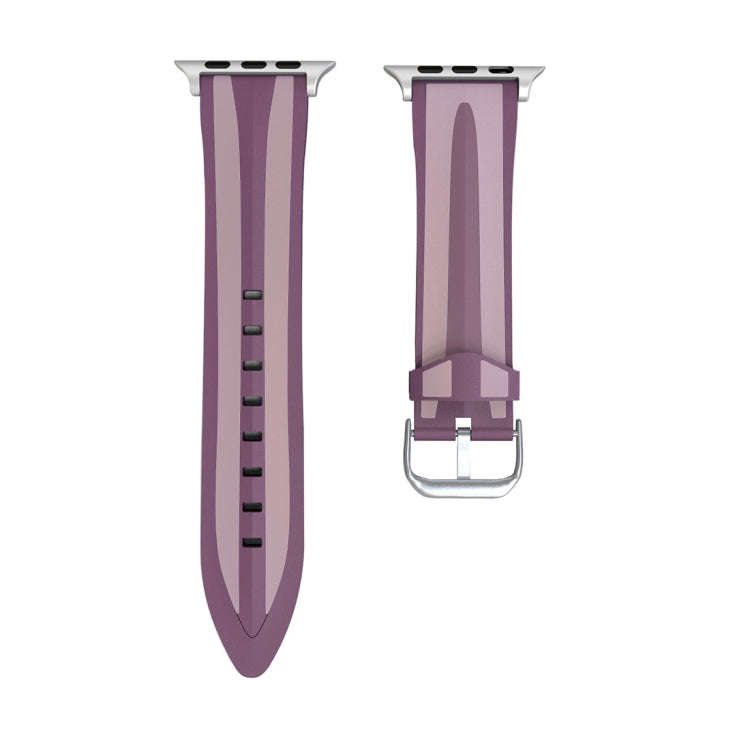 For Apple Watch Series 3 & 2 & 1 42mm Fashion Double Stripes Pattern Silicone Watch Band(Pink)