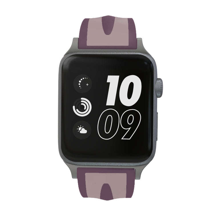 For Apple Watch Series 3 & 2 & 1 42mm Fashion Double Stripes Pattern Silicone Watch Band(Pink)