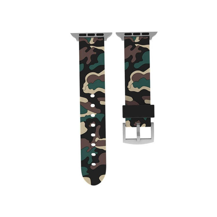 For Apple Watch Series 3 & 2 & 1 42mm Fashion Camouflage Pattern Silicone Watch Band(Apricot)