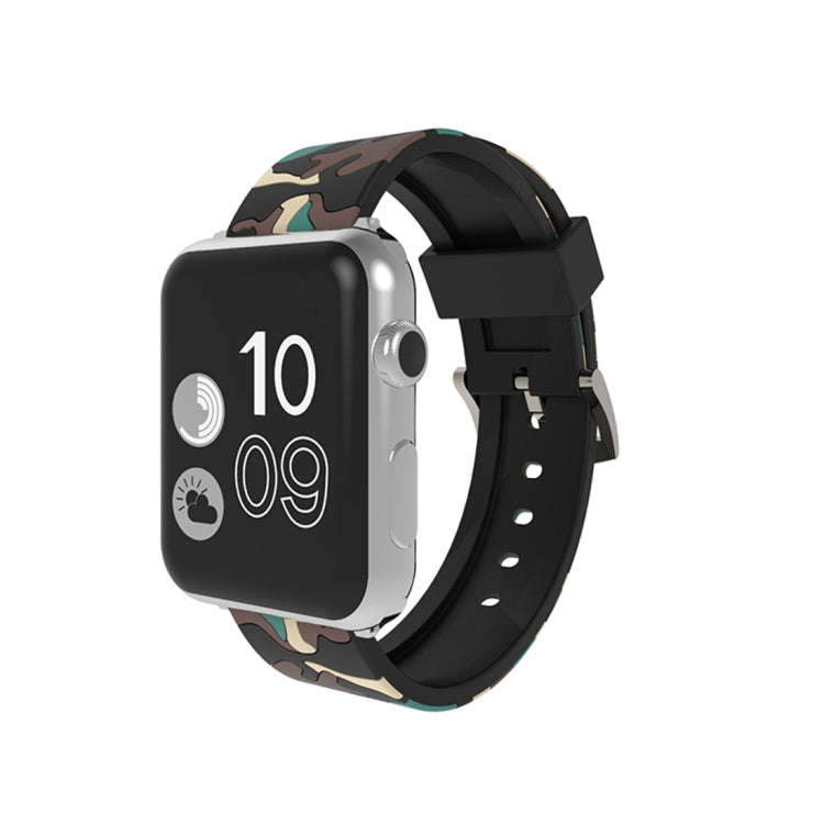 For Apple Watch Series 3 & 2 & 1 42mm Fashion Camouflage Pattern Silicone Watch Band(Apricot)