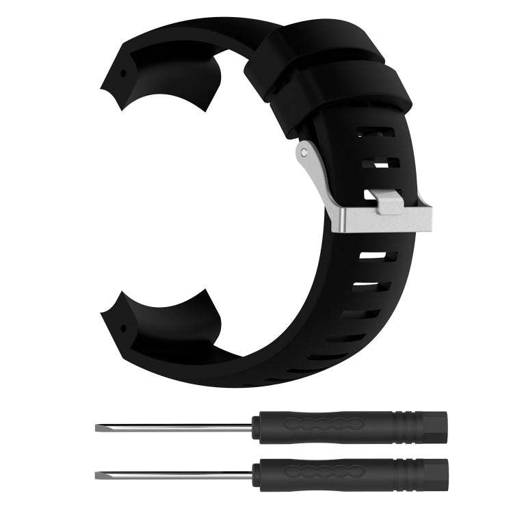 Silicone  Watch Band for SUUNTO Core ALU Black(Black)
