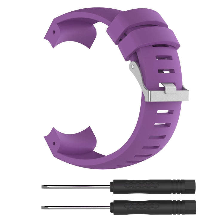 Silicone  Watch Band for SUUNTO Core ALU Black(Purple)