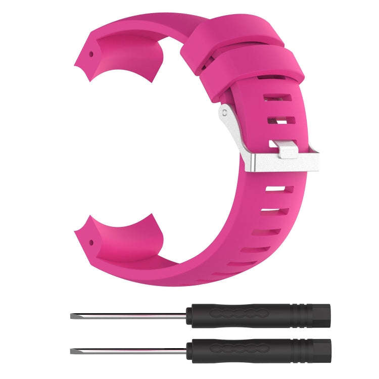 Silicone  Watch Band for SUUNTO Core ALU Black(Rose Red)