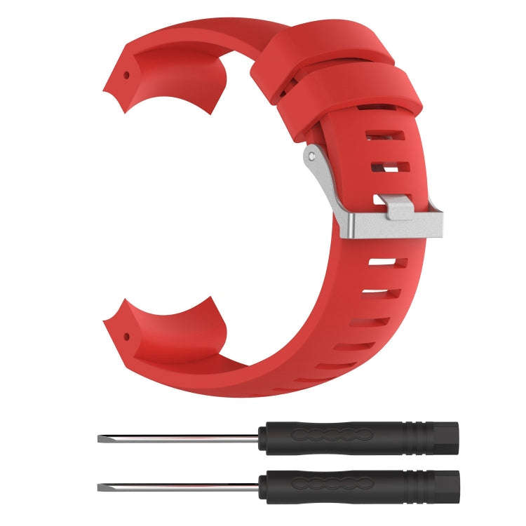 Silicone  Watch Band for SUUNTO Core ALU Black(Red)