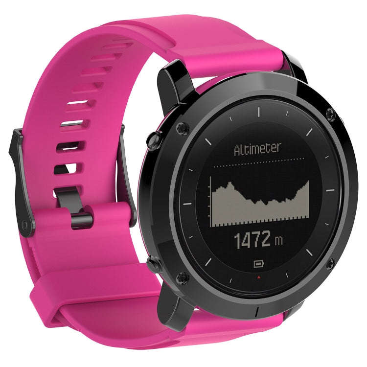 Silicone  Watch Band for SUUNTO Traverse(Rose Red)