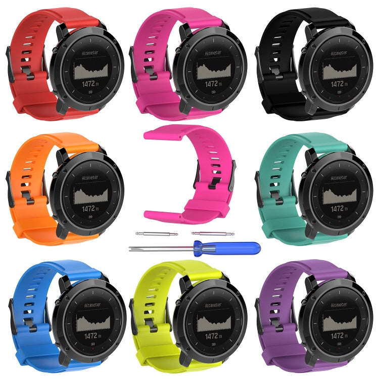 Silicone  Watch Band for SUUNTO Traverse(Rose Red)