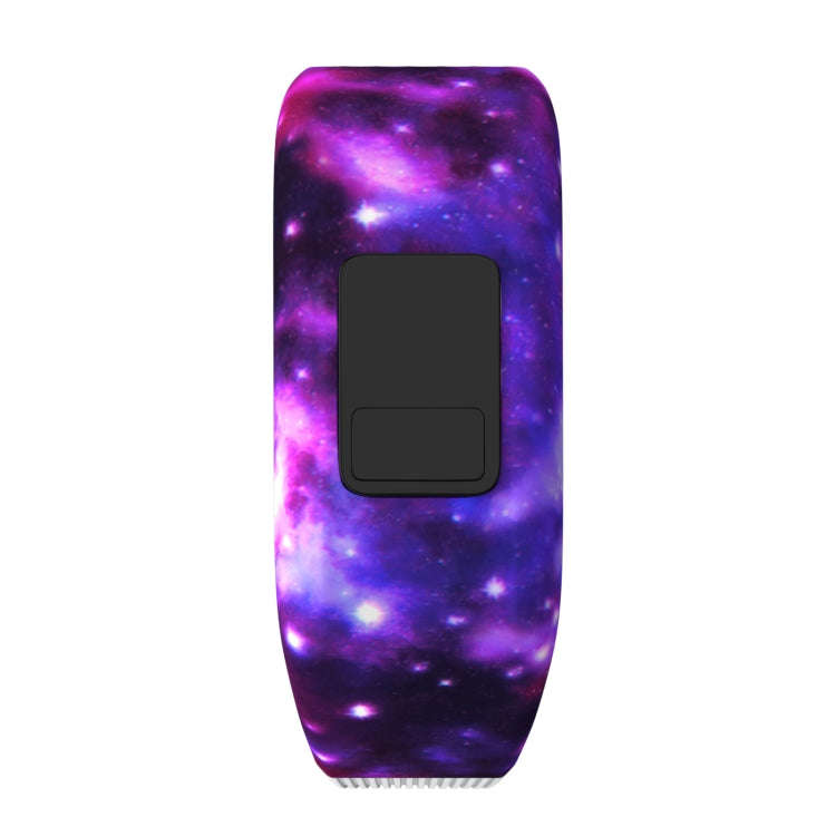Nebula Pattern Silicone Sport Watch Band for Garmin Vivofit JR, Size: Small(Purple)