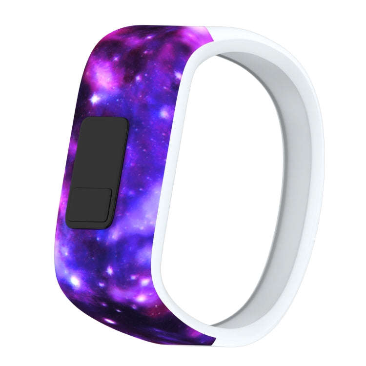 Nebula Pattern Silicone Sport Watch Band for Garmin Vivofit JR, Size: Small(Purple)