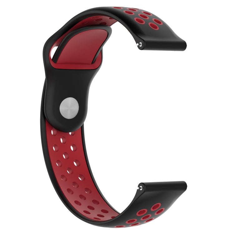 Double Colour Silicone Sport Watch Band for Huawei Watch Series 1 18mm(Black Red)