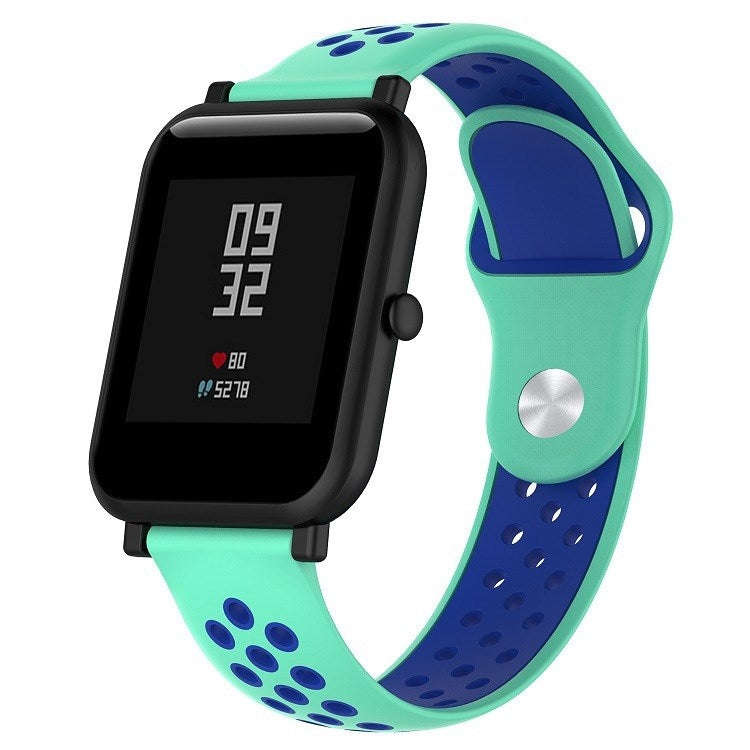 Double Colour Silicone Sport Watch Band for Huawei Watch Series 1 18mm(Mint Blue)