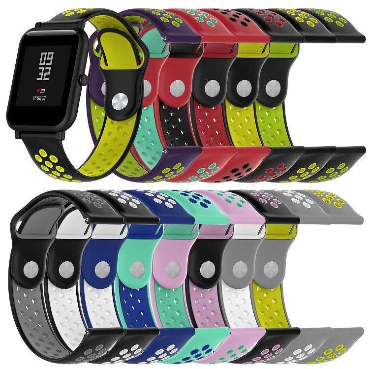 Double Colour Silicone Sport Watch Band for Huawei Watch Series 1 18mm(Mint Blue)