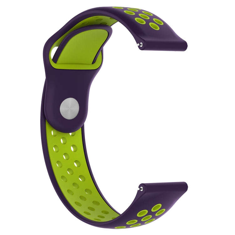 Double Colour Silicone Sport Watch Band for Huawei Watch Series 1 18mm(Purple + Mint Green)