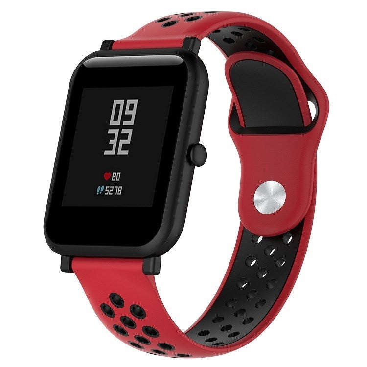 Double Colour Silicone Sport Watch Band for Huawei Watch Series 1 18mm(Red Black)