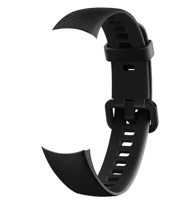 Solid Color Silicone Watch Band for Huawei Honor Band 4(Black)
