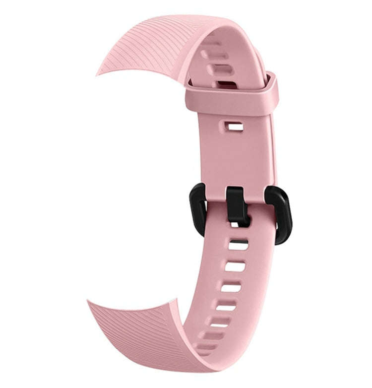 Solid Color Silicone Watch Band for Huawei Honor Band 4(Pink)