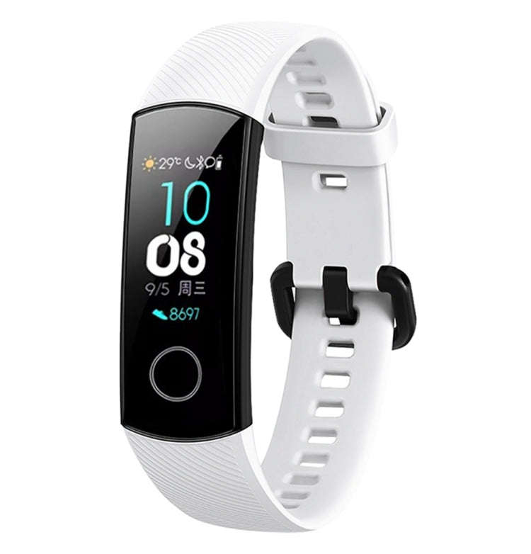 Solid Color Silicone Watch Band for Huawei Honor Band 4(White)