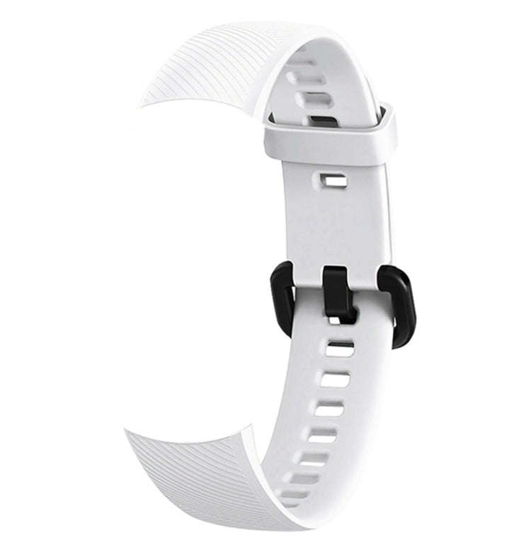 Solid Color Silicone Watch Band for Huawei Honor Band 4(White)
