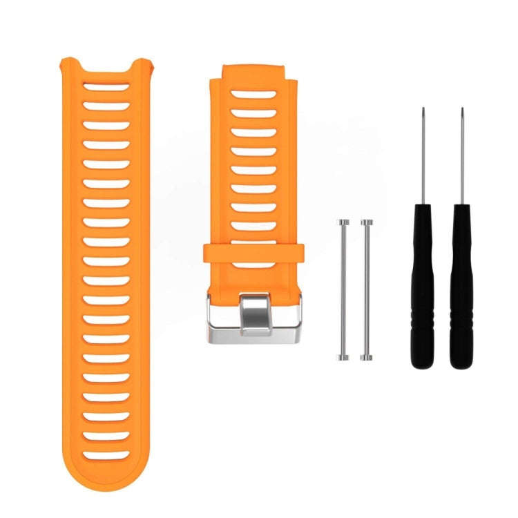 Solid Color Silicone Watch Band for Garmin Forerunner 910XT(Orange)