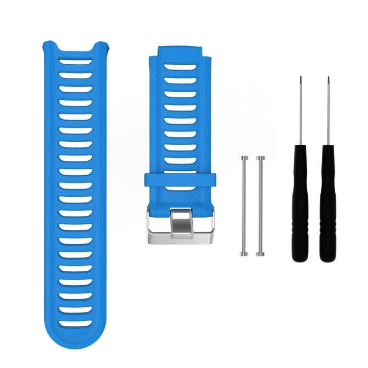 Solid Color Silicone Watch Band for Garmin Forerunner 910XT(Blue)