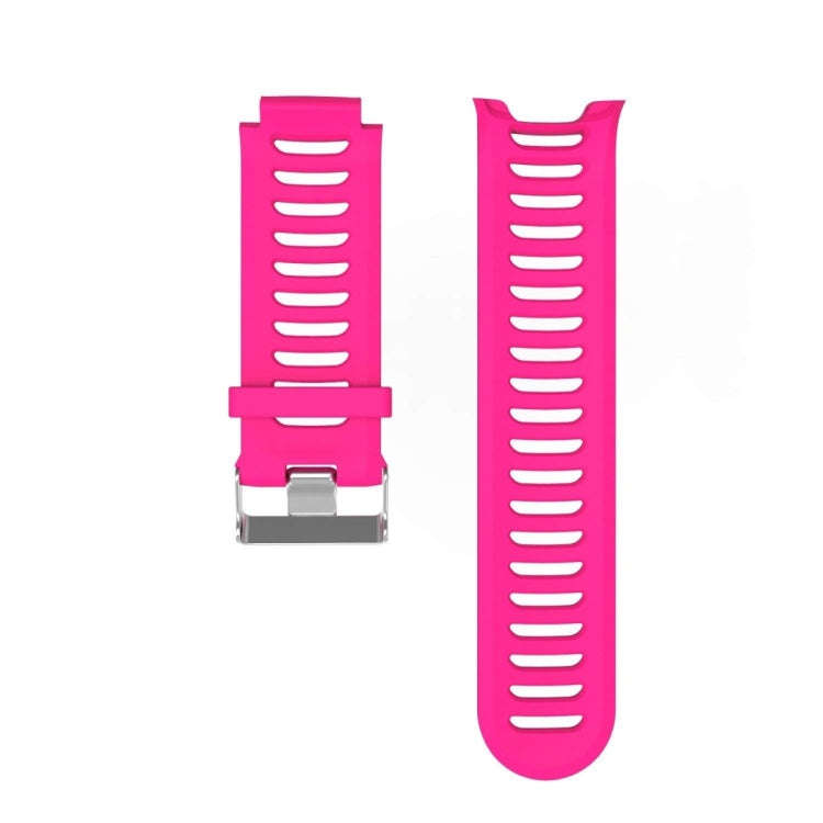 Solid Color Silicone Watch Band for Garmin Forerunner 910XT(Rose Red)