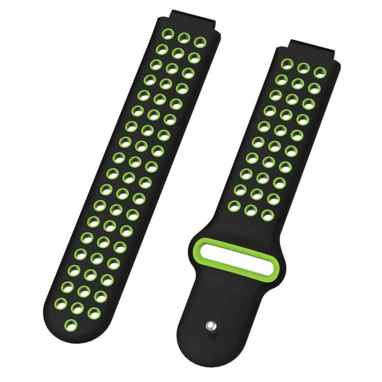 Double Colour Silicone Sport Watch Band for Garmin Forerunner 220 / Approach S5 / S20(Black+green)