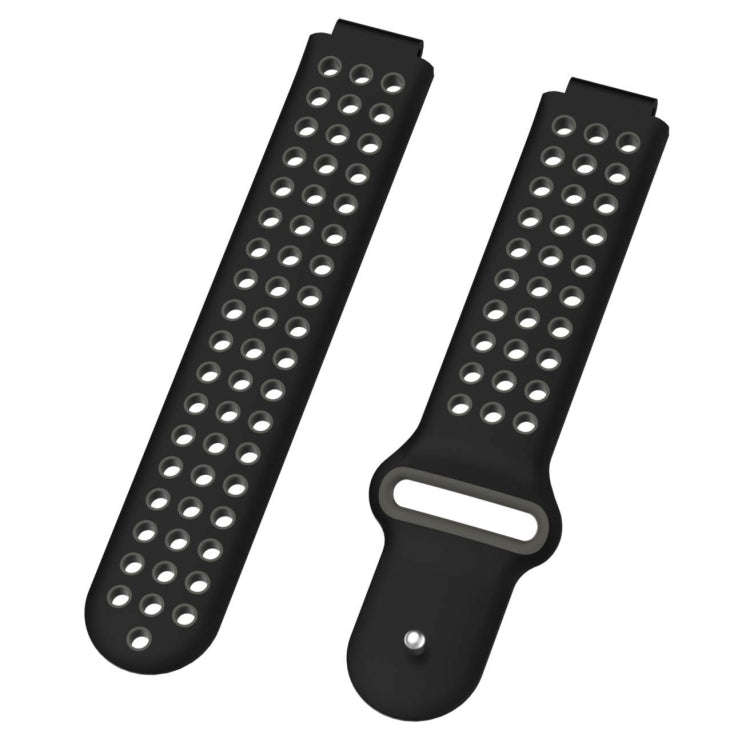 Double Colour Silicone Sport Watch Band for Garmin Forerunner 220 / Approach S5 / S20(Black Grey)