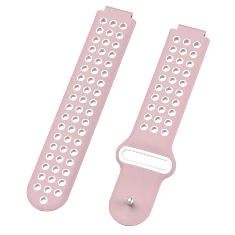 Double Colour Silicone Sport Watch Band for Garmin Forerunner 220 / Approach S5 / S20(Pink + White)