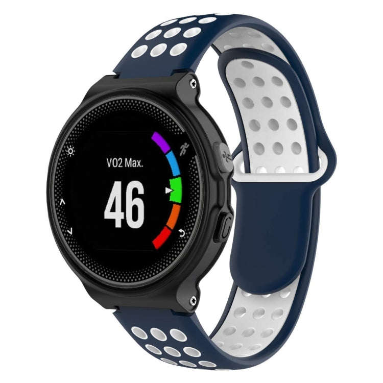 Double Colour Silicone Sport Watch Band for Garmin Forerunner 220 / Approach S5 / S20(White Blue)